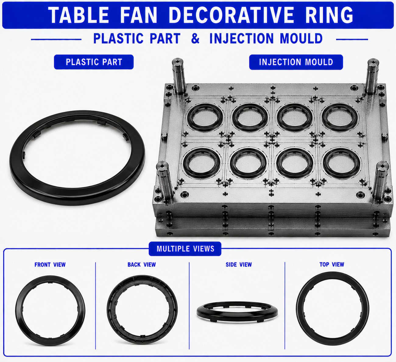 Table Fan Plastic Decorative Ring Mould and Moulding Service